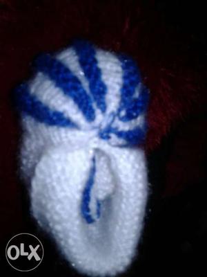 Blue And White Knit Textile