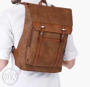 Brown Leather Rucksack Bag