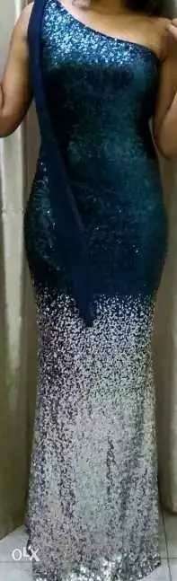 Dark blue new long dress for sales.