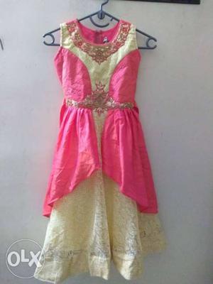 Girl's Pink And Yellow Dress