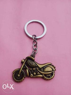 Gold Motorcycle Keychain