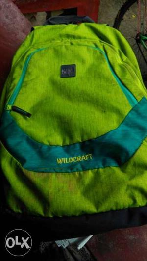 Green And Blue Wildcraft Backpack