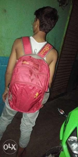 Men's Pink And Yellow Backpack