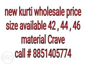 New designer kurti wholesale price all size