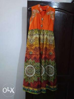 Orange long dress worn once size large