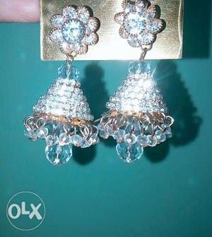 Pair Of Clear Gemstone Earrings