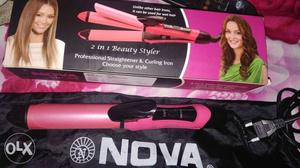 Pink And Black Hair Straightener With Box