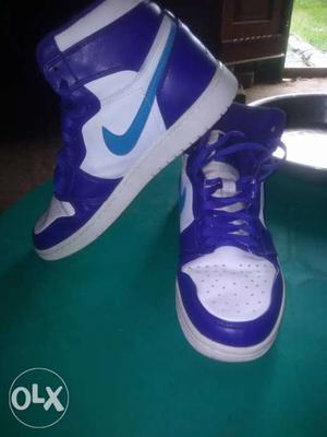 Purple-and-white Nike Basketball Shoes