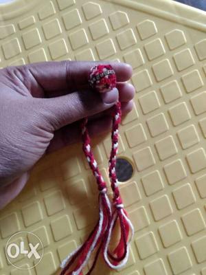 Red And White Bracelet