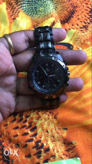 Round Black Casio edifice Chronograph Watch-Urgent sale!!