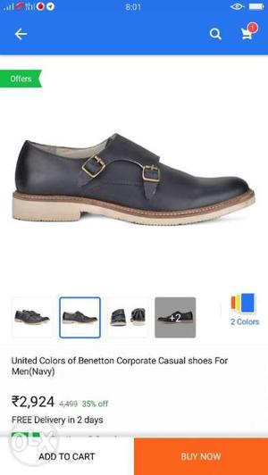 UCB monk Strap Navy Blue Shoe in 6.5 size Brand