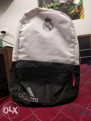 White And Black Adidas Real Madrid Backpack