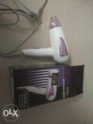 White And Purple Hair Dryer With Box
