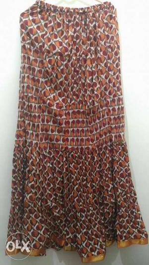 Women's Brown And Black Maxi Skirt