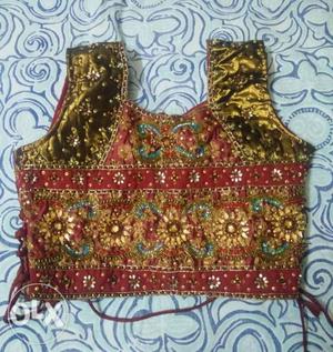 Women's Red And Brown Floral lehnga choli