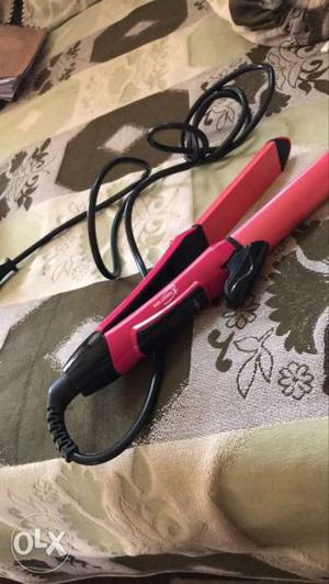2 in 1 hair straightener and curler (pink colour)