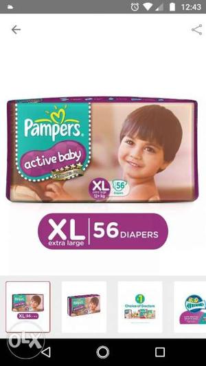 Active Pampers extra large diapers 56 count