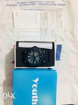 Black And Blue Digital Watch With Box