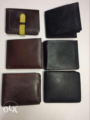 Black And Brown Leather Bifold Wallets
