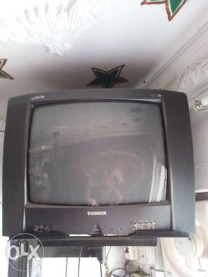 Black CRT color TV made by Thomson good condition