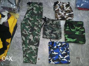 Black, Green, And Gray Camouflage Pants