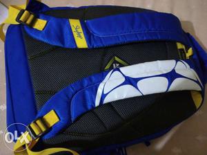Blue, Black, Yellow, And White Backpack