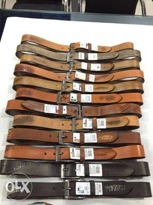 Brown And Black Leather Belt Lot