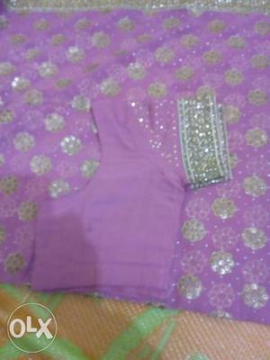Brown And Purple Floral Sari Dress