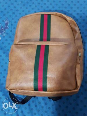 Brown Gucci Leather Backpack