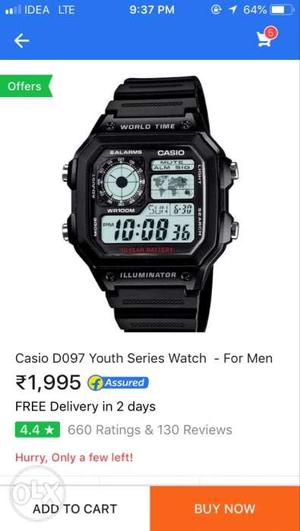 Casio illuminator watch 15 day use only last price