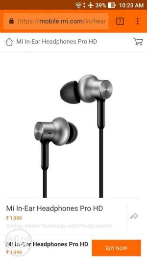 Gray Xiaomi Mi In-ear Headphones Screenshot