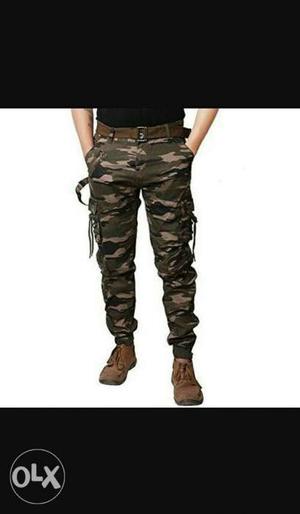 Military Cargo Trousers 100% denim material