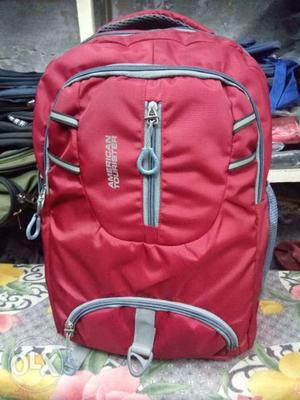 New Red And Gray Backpack