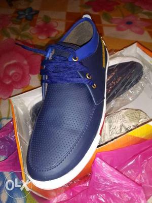 Pair Of Blue Shoes With Box