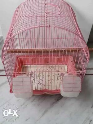 Pink And White Pet Cage