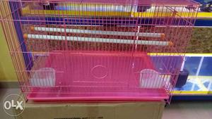 Pink Metal Pet Crate