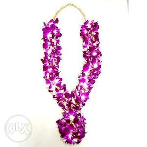Real orchid flower garland