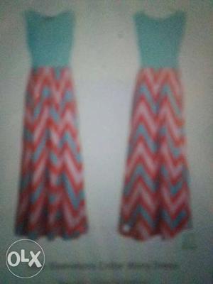Red And Blue Chevron Print Textile