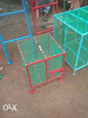 Red And Blue Steel Pet Cages