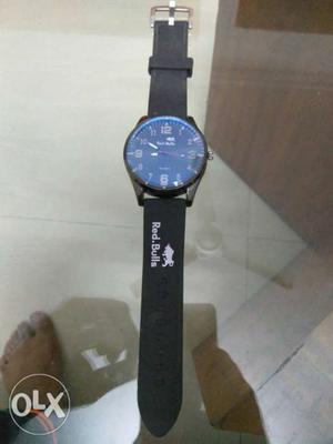 Red Bulls Blue Dial Black belted wrist watch!