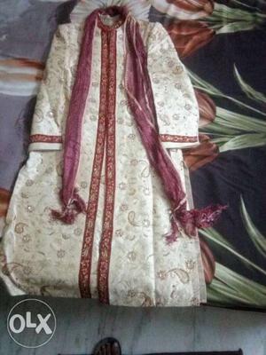 Sherwani with dupatta an pajama. Used only once