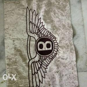 White And Black Owl Print Textile