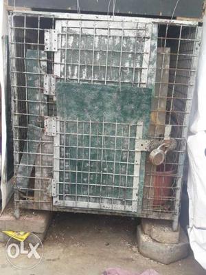 White And Gray Steel Pet Cage