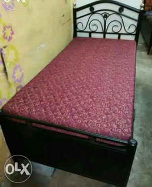 B new iron storage bed n mattress 3*6ft