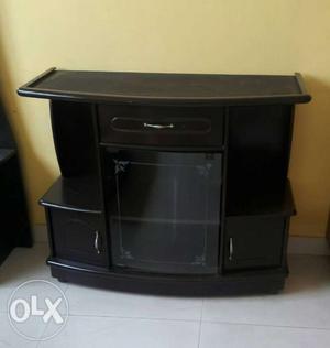 Black Wooden TV Racl