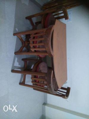 Brown Wooden dining Table With 4 Chairs