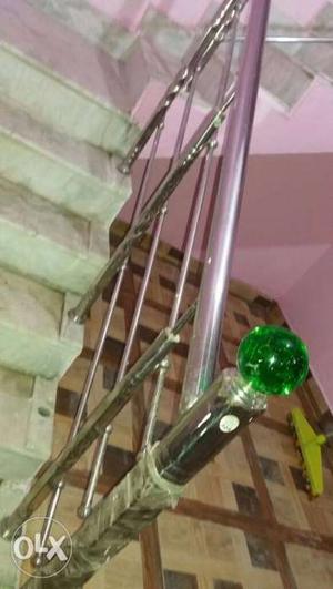 Chrome-colored Stairs Handrail