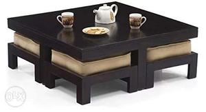 Coffee table with 4 stool like 4 seater sofa