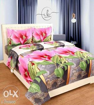 Luxury Printed 3D Double Bedsheets Vol 2 Fabric:
