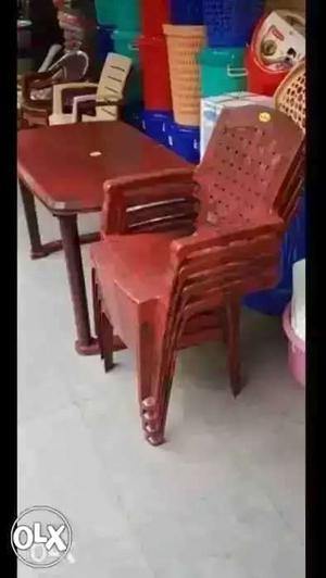 New Brown plastic Table With Chairs delivery option